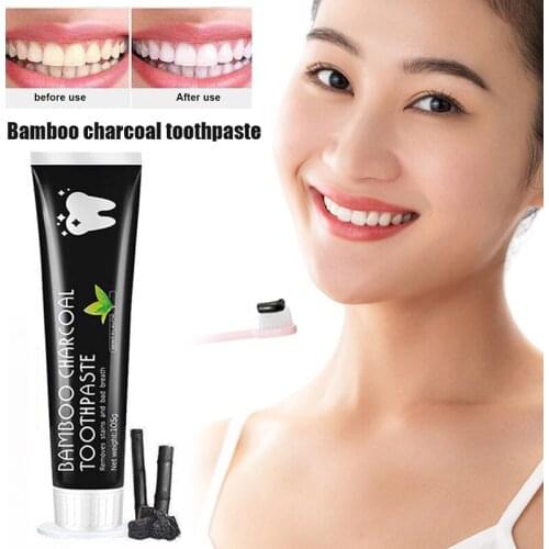 Bamboo Charcoal Toothpaste Teeth Whitening Black Removes Stains Tooth Care xqmg Toothbrush Toothpaste Holders Bathroom Products