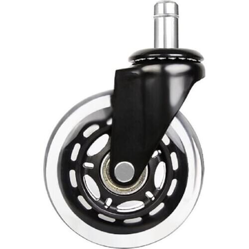 1PCS 3" Universal Mute Wheel Replacement Office Chair Swivel Casters Floor Protecting Rubber Office Chair Caster Wheels Black