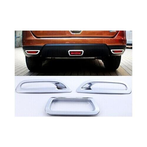 3* Rear Tail Fog Light & Brake Light Cover Trim for Nissan Rogue / X-Trail 14-16