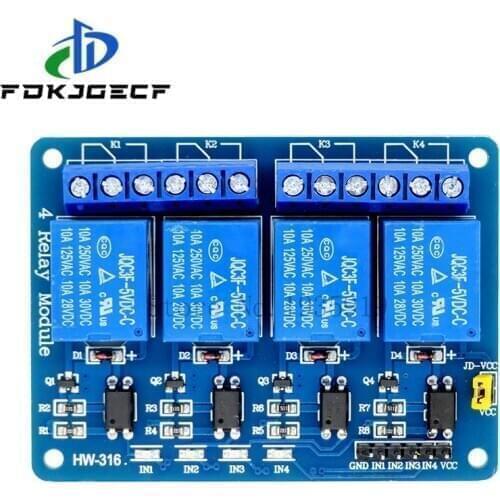 10pcs 5V 4-Channel Relay Module Shield for Arduino ARM PIC AVR DSP Electronic 5V 4 Channel Relay 4 road 5V Relay Module