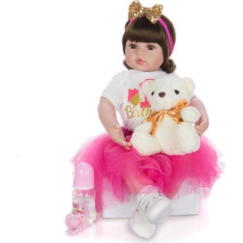 60cm Silicone Reborn Baby Doll Toys For Children boneca reborn girl princess toddler toys gift