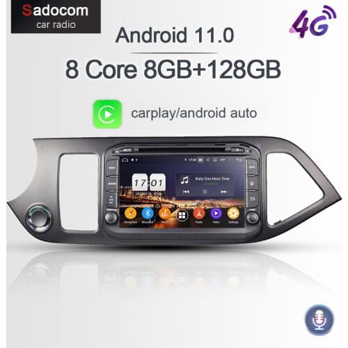 720P 8" PX6 2 din Android 10.0 Car DVD Player For kia Morning Picanto 2011-2016 8 Core 4GB RAM 64G car radio Glonass autoradio