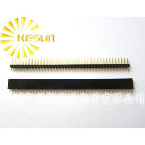 FREE SHIPPING 20PCS 2.54mm 1X40 40Pin Gold-plated Single Row Straight Male & Female Pin Header ROHS Good quality