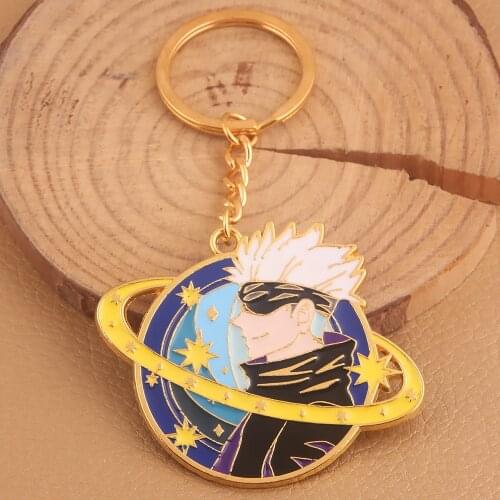 Anime Jujutsu Kaisen Keychain Cool Gojo Satoru Badge Key Chain for Women Men Key Holder Jewelry Accessories