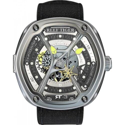 Reef Tiger Men Automatic Watch,Mens Watches Top Luxury Brand Waterproof Mechanical Wristwatch Luminous Sapphire Mirror RGA90S7