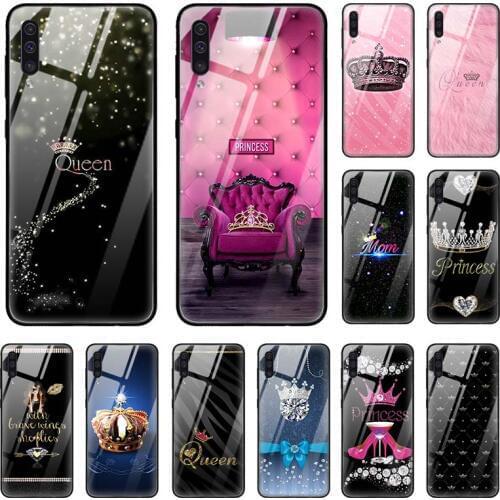 Princess Queen King Case for Samsung Galaxy A50 A70 A40 A30 A10 A21s A51 A71 A91 S20 FE S10 Plus Tempered Glass Phone Coque Cas
