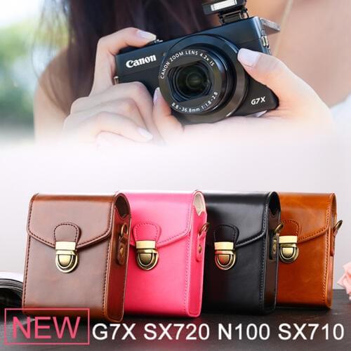 High Quality PU Digital Camera Bag Leather Case For Canon G7X Mark II G9X SX730 SX720 SX710 SX700 SX620 SX610 SX280 SX275 IS A95