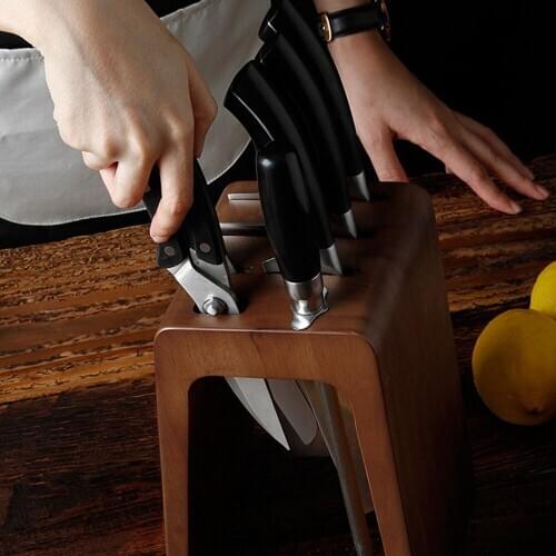 Natural Solidwood knife holder rack multifunction kitchen knife storage holder for Kitchen Supplies Universal Chef Knife Storage
