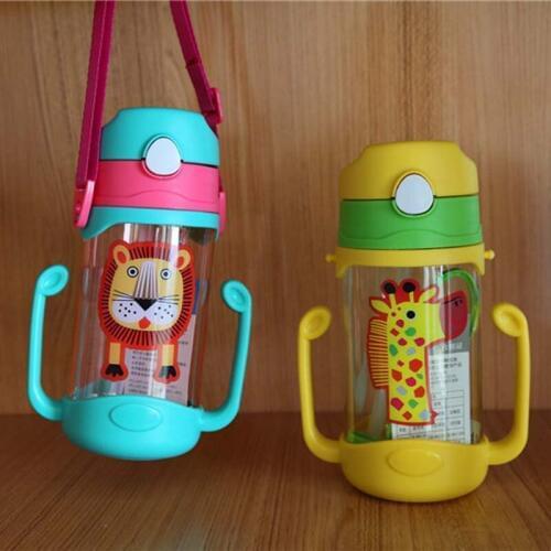 400ml Animal Kids Bottle With Straw Portable Leak Proof Water Bottles Plastic Hiking Sports Water Bottle Shaker For Children