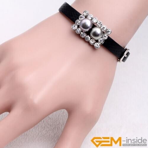GEM-inside Leather Bracelets
