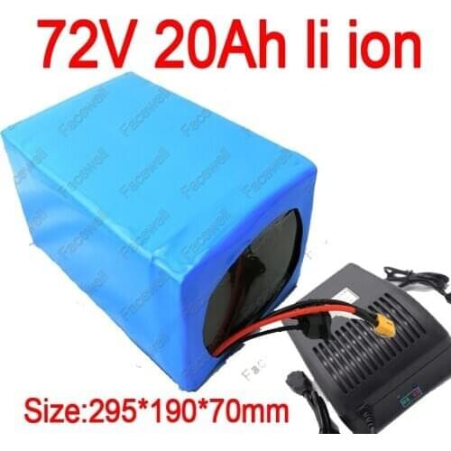 GTK 72v 20Ah li ion 72v 20ah lithium ion battery pack 72v 20ah 1500w 2000w electric scooter e-bike + 5A charger