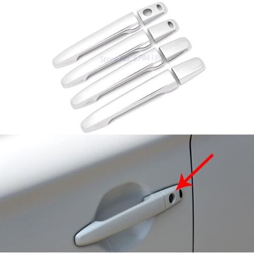 For Mitsubishi Outlander 2013-2019 Chrome Door Handle Protective Trim Cover Exterior Mouldings Parts