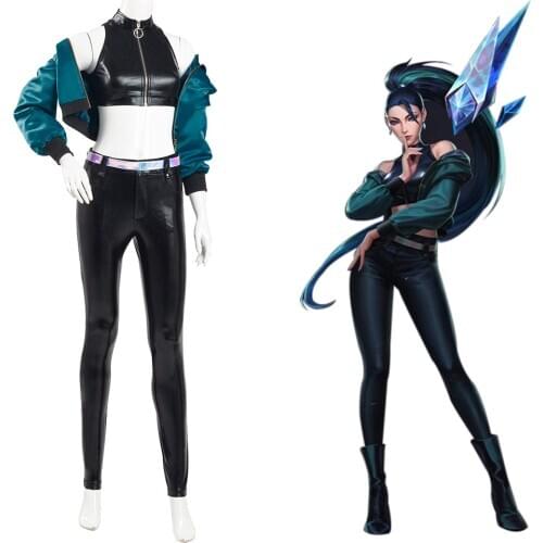 LOL KDA Kaisa Cosplay Costume K/DA Group Coat Pants Outfits Halloween Carnival Suit