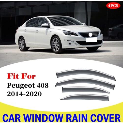 For Peugeot 408 2014-2020 Car Window Rain Shade Visors Shield Shelter Protector Cover Frame Window Rain Cover Car Accessories