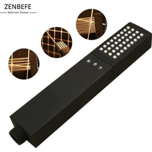 ZENBEFE Square Shower Head 3 Adjustable Matte Black Shower Heads Boost Water Saving Shower Rotate To Adjust The Water Outlet