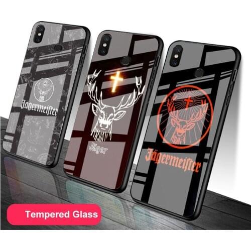 Jagermeister logo Tempered Glass Phone Case For Redmi Note 5 6 7 8 9 Pro Note8T Note9S Redmi8 9 Cover Shell