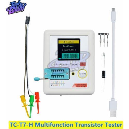 TC-T7-H Multifunction Transistor Tester Diode Triode Capacitance MOS/PNP/NPN LCR 128128 TFT LCD Screen Tester Multimeter