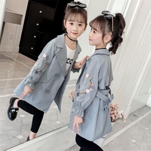 Fashion Solid Jacket For Girls Windbreaker For Girls High Quality Spring Autumn Children Outerwear Teenager Kids Girls Clothes