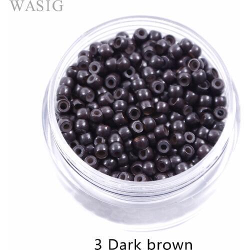 1000pcs 3.0mm silicone nano rings for nano tip hair extensions tools 3# dark brown