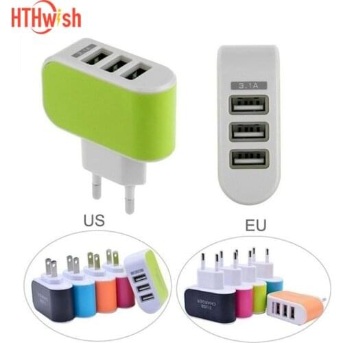 3 Port USB EU Plug Wall Charger Station Charge Charger Travel AC Power Charger Adapter For iPhone 7 8 7plus 8plus XR XS charger