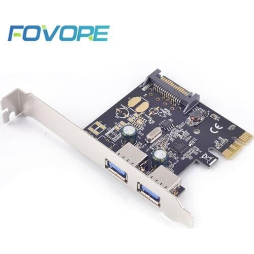 PCIe to USB 3 adapter PCI-e 2 port USB 3 3.0 converter USB3 PCI e adapter PCI e USB3.0 expansion board card for PC