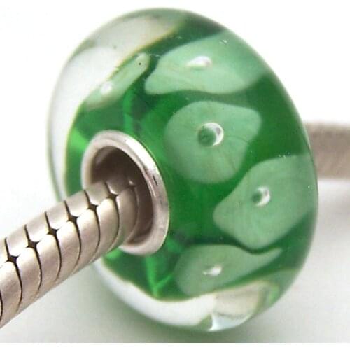 PJG2966 100% S925 Sterling Silver Beads Murano Glass beads Fit European Charms Bracelet charms diy jewelry Lampwork GlassBeads