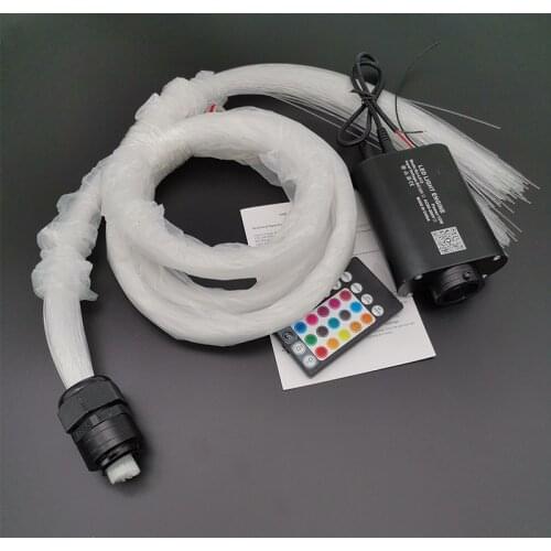 Starry Sky Ceiling Car 12v RGBW 300pcs 2M LED Fiber Optic Light Star Ceiling Kit 12W APP Music Control