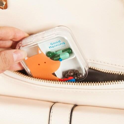 1Pc Portable Travel Empty Drugs Box 4 compartments Mini Cute Pill Box Medicine Case For Healthy Carem Drug Organizer Splitters