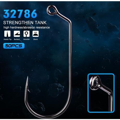 50pcs High Quality Jig Big Series Fishing Hook Sunlure Brand Single hook 32786-1/0-5/0 Size Fishhook Saltwater Bass