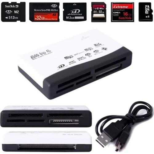 SD MMC XD SM MS CF MD Memory card reader Multi in one USB2.0 Smart media card reader