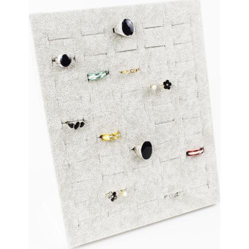 Gray Velvet Hanging Jewelry Tower Earrings Ring Ear Studs Jewelry Show Plastic Display Rack Stand Organizer Holder Showcase Box