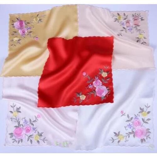 Silk embroidery, wavy handkerchiefs, silk scarves, classic fashion embroidery, small gifts