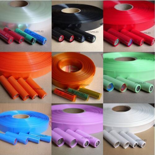 10M Wide 29.5MM / Diameter 18.5MM PVC 2:1 Heat Shrink Tube 18650 18500 Battery Wrap Black/Red/Orange/Green/Blue/Gray/White/Clear