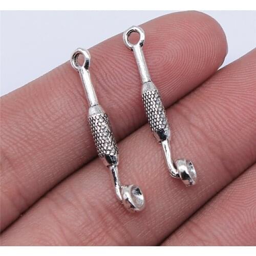 Tristana 40pcs 28x5mm Antique Silver Color Pipe Charms Pendant For Jewelry Making DIY Jewelry Findings