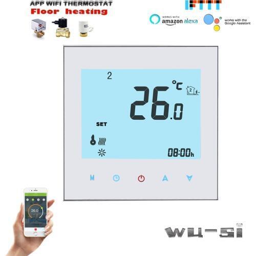 TUYA wifi thermostat for water heating systems,Connectable Alexa Google home intelligent,24VAC, 95-240VAC OPTION