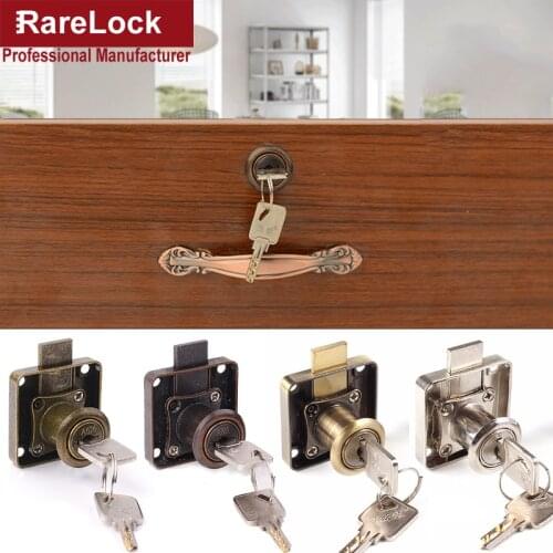 Drawer Lock Bronze with 2 Computer Keys 22 32mm Keyed Different DIY Furniture Hardware Rarelock MMS387 aa
