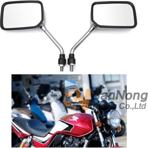 2X10mm Chrome Universal Side View Rearview Mirrors For Honda CB400 SF CB750 CB1000 CB1300 CB-1 VTEC VT250 CB250 Hornet JADE 250