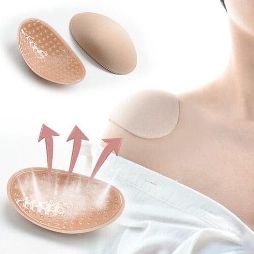 1 Pair Soft Silicone Shoulder Anti Slip Shoulder Pads Shoulder Enhancer Clothing Push-up Cushions Reusable Self-Adhesive
