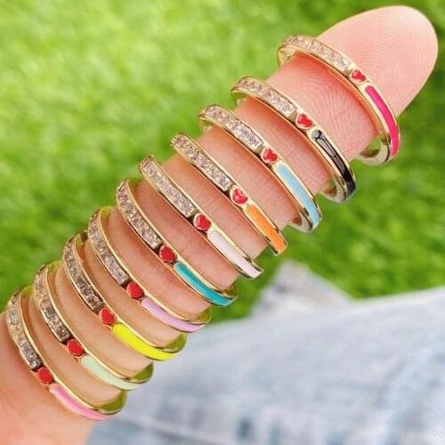 10 Piece Zircon Mix Enamel Colorful rings Fashion Enamel rings party ring Zircon rings Fashion jewelry rings 51720