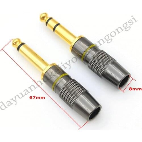 10pcs copper 6.3mm 1/4" PLUG connector for soldering connecor