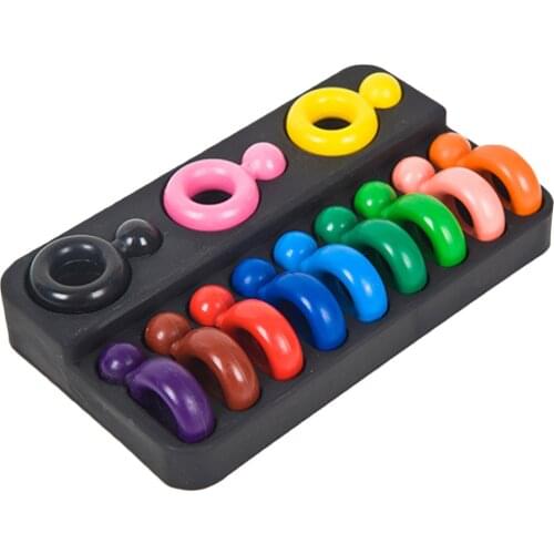 12 Colors Fun Finger Ring Crayons Painting Drawing Sticks Tool Toys School Art Supplies for Toddler Baby Kids
