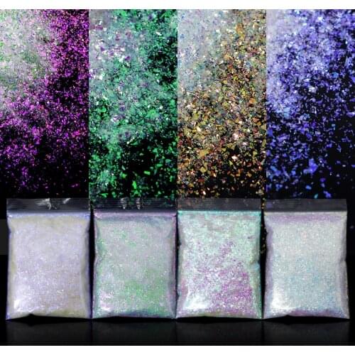 20g Ultra-thin Mermaid Blue Nail Glitter Flakes Sparkly AB Irregular Sequins For Manicure DIY Summer Charm Nail Art Decorations