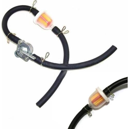 38cmx4cm Motorcycle Scooter Fuel Filter Tank Switch Oil Hose 50CC-150CC for Dirt Bike LL-MO-180 CE 77 Aubber + Aluminum