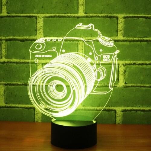 3D LED Night Light Camera with 7 Colors Light for Home Decoration Lamp Amazing Visualization Optical Illusion Awesome