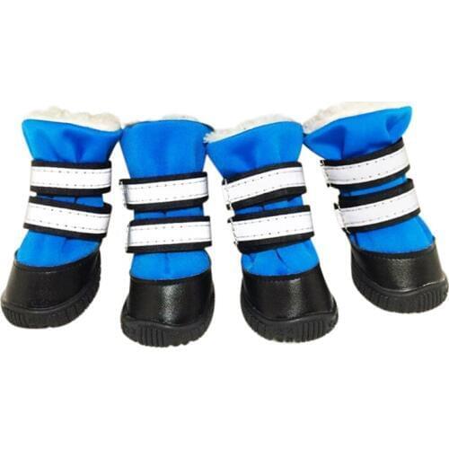4 Pcs/Set Winter Thick Warm Dog shoes Dog socksPet Waterproof Rain Shoes For Dog Medium Large Anti-slip Rain Boot