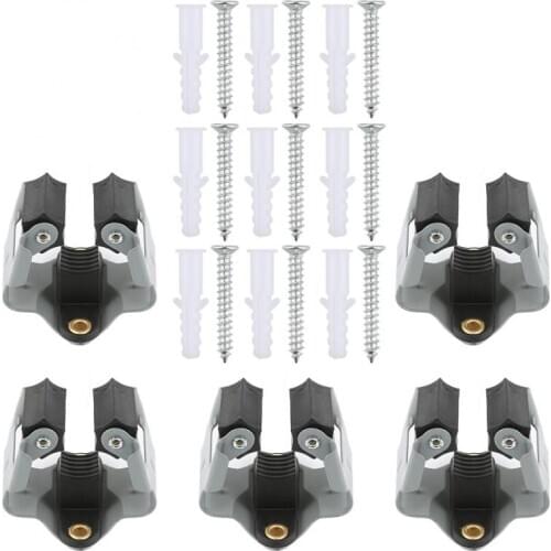 5pcs Broom Hanger Mop And Broom Holder Broom Organizer Grip Clips Wall Mounted Garden Storage Rack With Screws Bathroom Kitchen