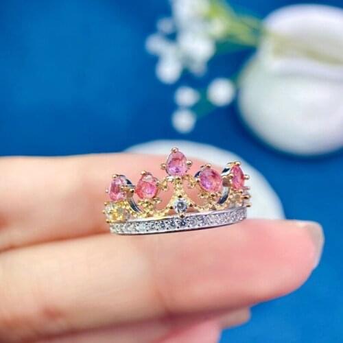 925 sterling silver SAPPHIRE rings for women CROWN Prong Setting Cute/Romantic ring