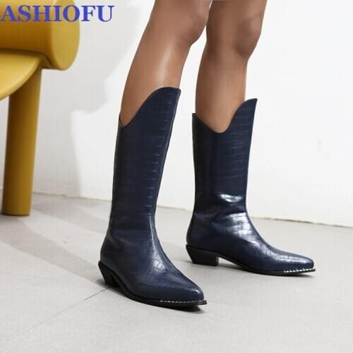 ASHIOFU New Arrival 2021 Winter Boots Ladies Plus Size Martin Boots Velvet Retro Party Blocked Heel Fashion Short Boots Shoes