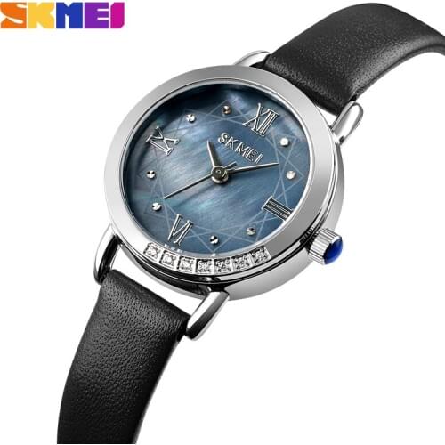 Ladies Dress Wristwatch Fashion Quartz Watches Top Brand SKMEI Womens Clock Leather Strap Simple Design Watch For Girls
