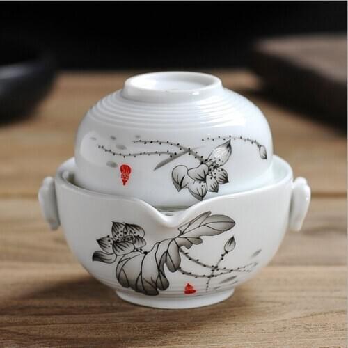Tea Sets Kung Fu Ceramics Tea Set 1 Pot 1 Cup Tea Pots High Quality Elegant Gaiwan Beautiful and Easy Tea Pot Kettle